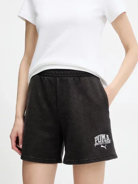 Kraťasy Puma s potiskem high waist černá