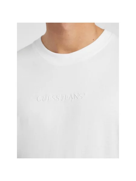 Tricou Guess Jeans cu mâneci scurte alb
