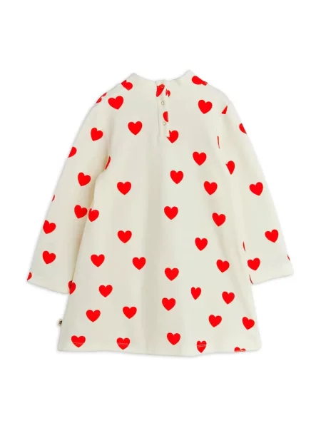 Mini Rodini Dětské velurové šaty Hearts bílé
