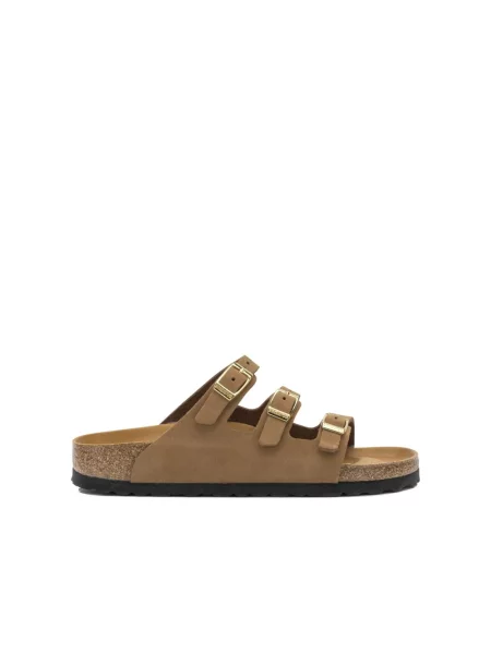 Klapki Birkenstock skórzane brązowe