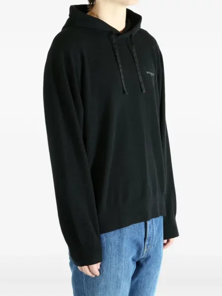 Hanorac cu glugă Givenchy de lână cu glugă negru