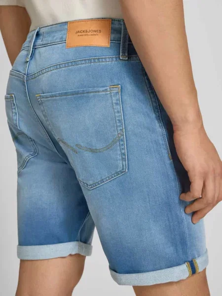 Szorty jeansowe o kroju regular fit z brzegiem model RICK' Jack & Jones niebieskie