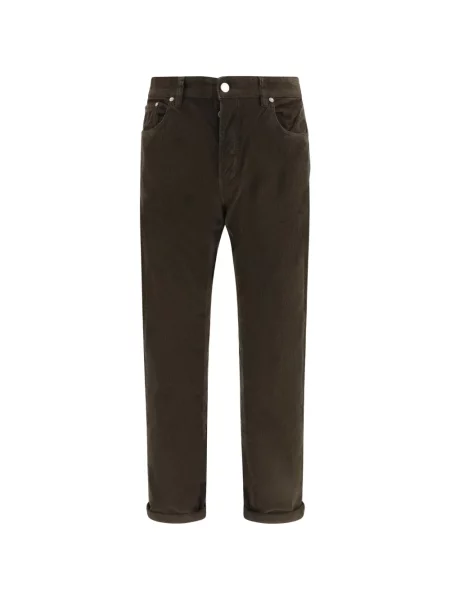 Pantaloni Pt Torino de catifea cord maro