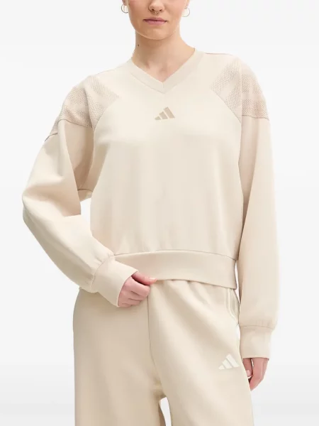 Ριγέ τρέξιμο μπλούζα Adidas από διχτυωτό κόκκινο