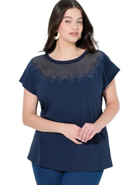 Ulla Popken Tricou marin albastru