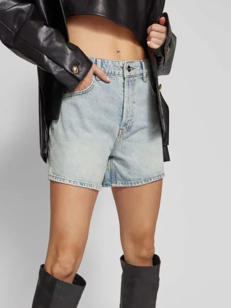 Szorty jeansowe o kroju regular fit z bawełny Anine Bing niebieskie