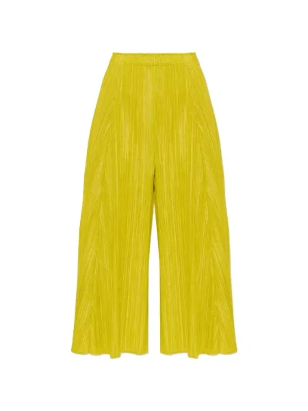 Pantaloni Pleats Please Issey Miyake galben