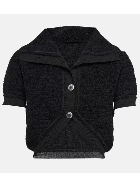 Dzianinowy kardigan Jacquemus o krotszym kroju czarny