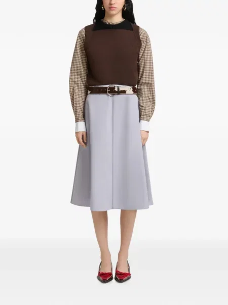 Fustă midi Marni din poplin gri