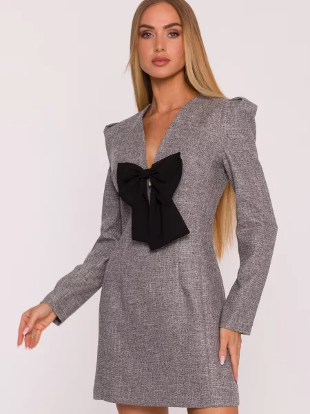 Rochie mini Made Of Emotion cu funde din șifon cu mâneci lungi negru