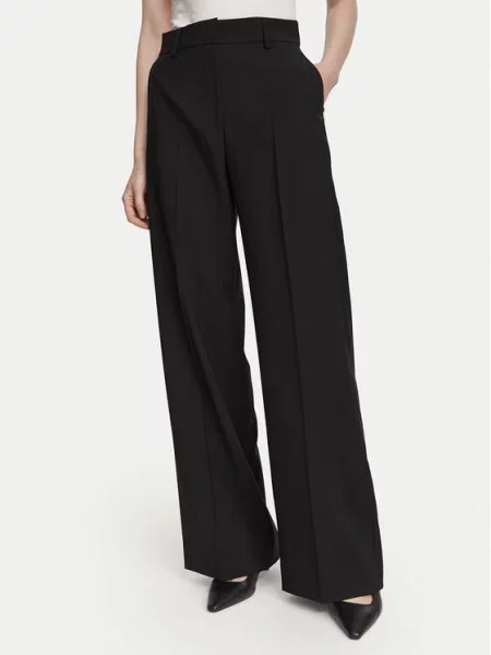 Weekend Max Mara Παντελόνι υφασμάτινο Visivo μαύρο