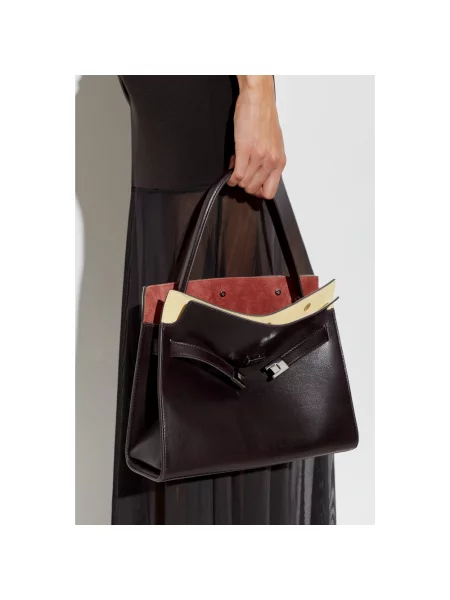 Torebka Tory Burch skórzana brązowa