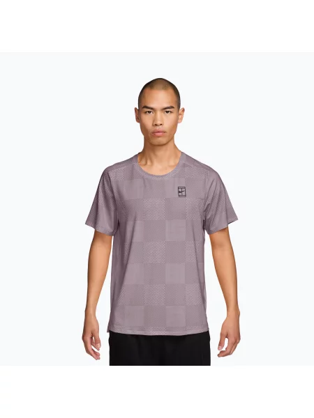Tricou de tenis pentru bărbați Nike Court Dri-Fit Advantage Print light violet ore/black negru