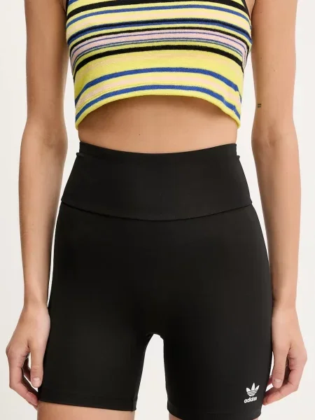 Adidas Originals szorty Essential gładkie high waist czarny