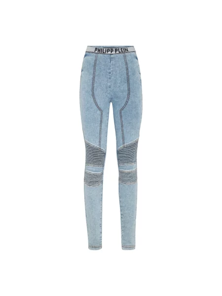 Jeansy Philipp Plein z logo niebieskie