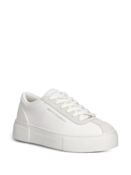 Sneakerși Armani Exchange cu platformă cu autograf alb