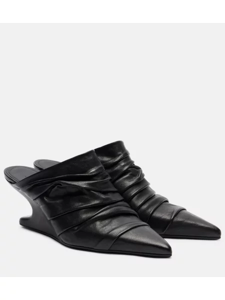 Papuci tip mules Rick Owens din piele negru
