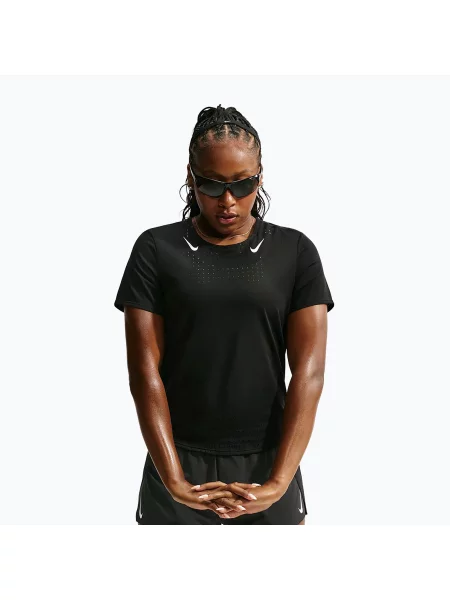 Tricou de alergare pentru femei Nike AeroSwift black/white alb