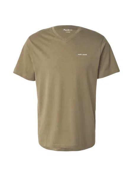 Pepe Jeans Tricou kaki alb