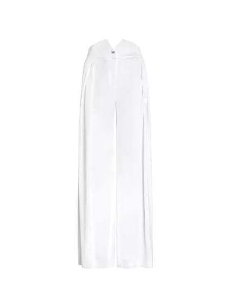 Pantaloni Genny plisate alb