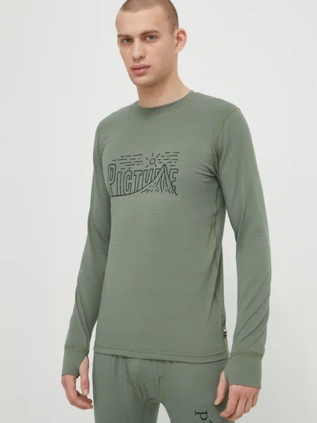 Picture longsleeve funkcyjny Nangha zielona