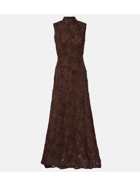 Rochie maxi Rotate de costum maro