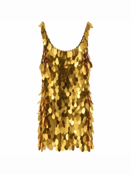 Rochie mini Rabanne cu paiete fără mâneci