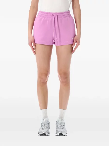 Hanorac cu glugă Nike cu decolteu rotund cu autograf de jumătate de fermoar roz
