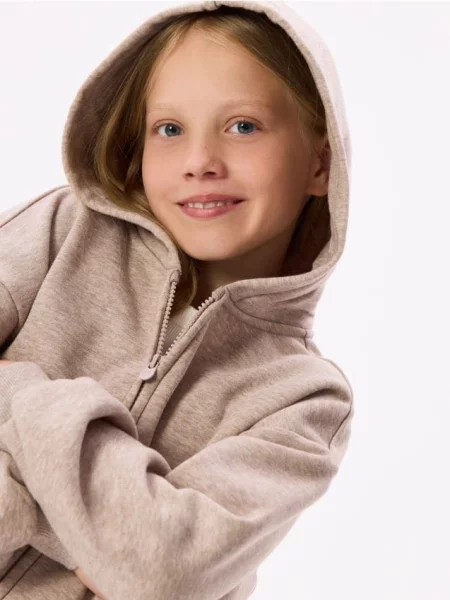 Reserved Tepláková mikina s kapucňou béžová