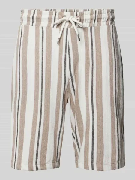 Szorty o kroju relaxed fit z fakturowanym wzorem model ‘terry’ Lindbergh