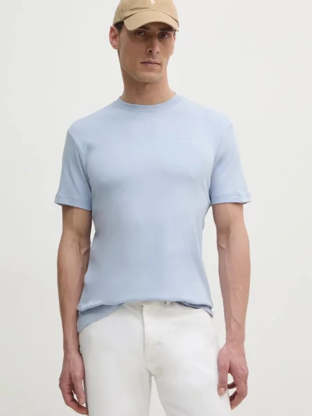 Тениска Calvin Klein с изчистен дизайн синьо