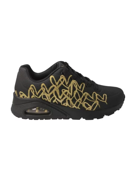 Sneakersy Skechers skórzane w serca czarne