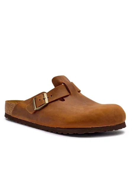 Birkenstock De piele mules încălțăminte Boston maro