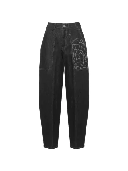 Blugi Panicale cu broderie negru