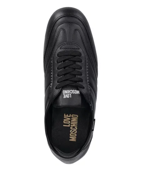 Sneakerși Love Moschino cu șireturi din dantelă negru