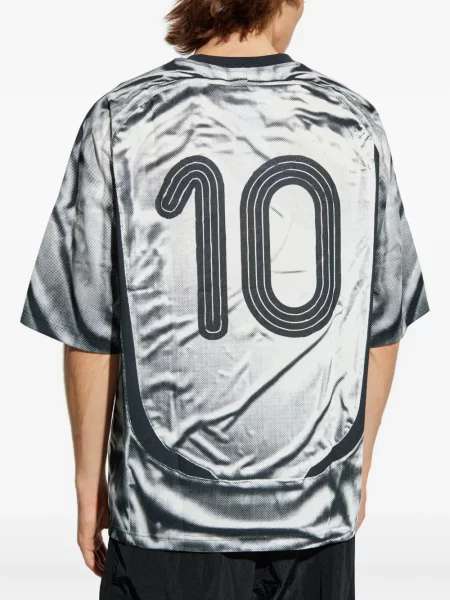 Tricou Adidas cu dungi cu imagine din jerseu verde