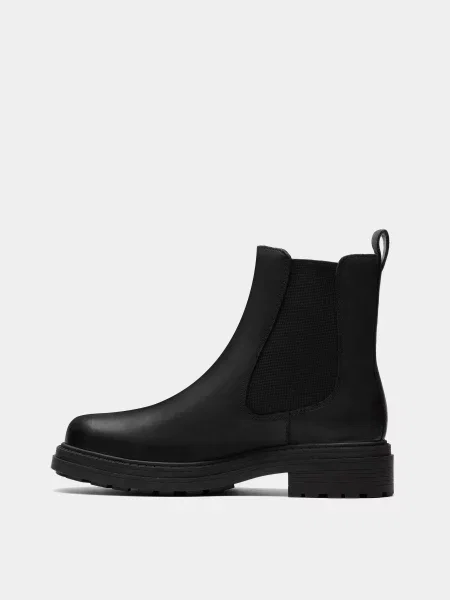 Кожаные ботинки челси Clarks черные