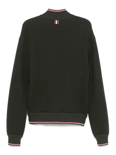 Geacă Thom Browne cu dungi tricotate verde