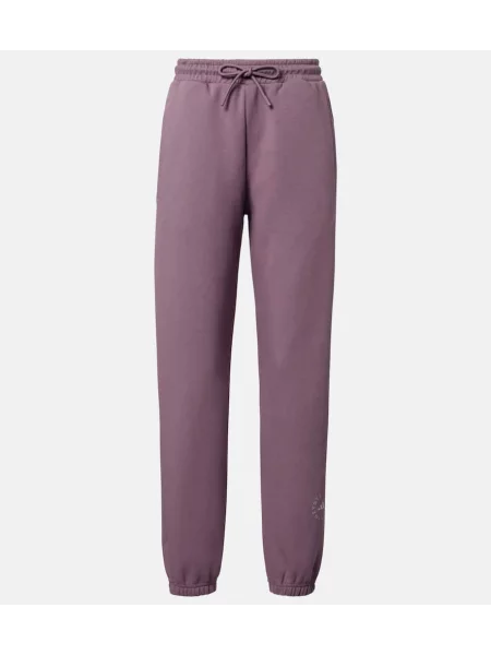 Pantaloni de trening Adidas By Stella Mccartney cu autograf violet