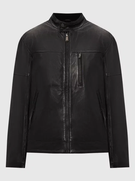 Шкіряна куртка Trussardi чорна