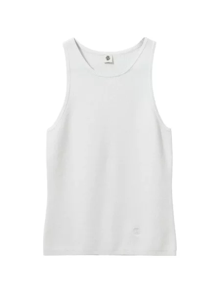 Top The Garment cu broderie cu nervuri alb