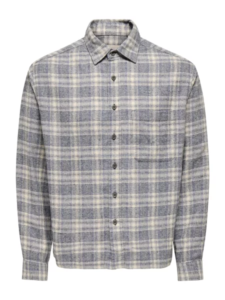 Only & Sons Košeľa ONSELIO dymovo / zafírová / kaki modrá