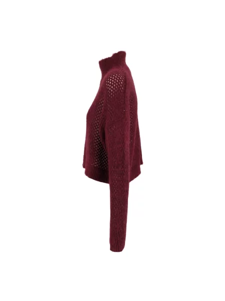 Sweter z golfem Antonelli Firenze wełniany do golfa czerwony