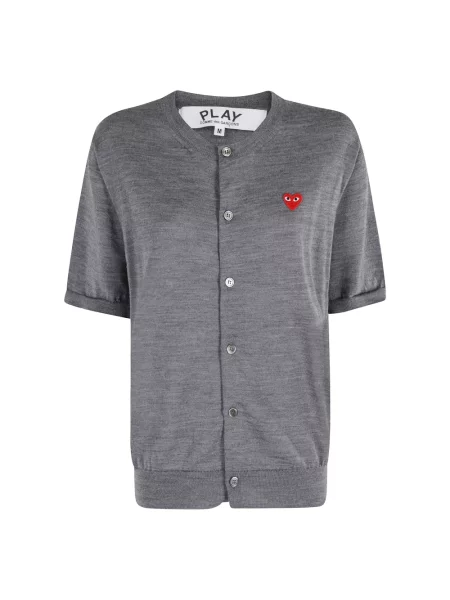 Kardigan Comme Des Garcons Play z logo szary