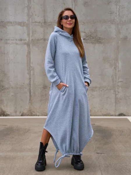 Сукня максі ISSA Plus світло-сірий сіра