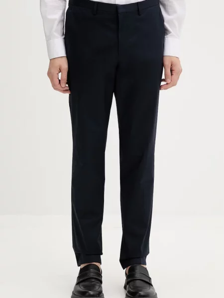 HUGO slim fit muške hlače od pamuka s elastanom plava