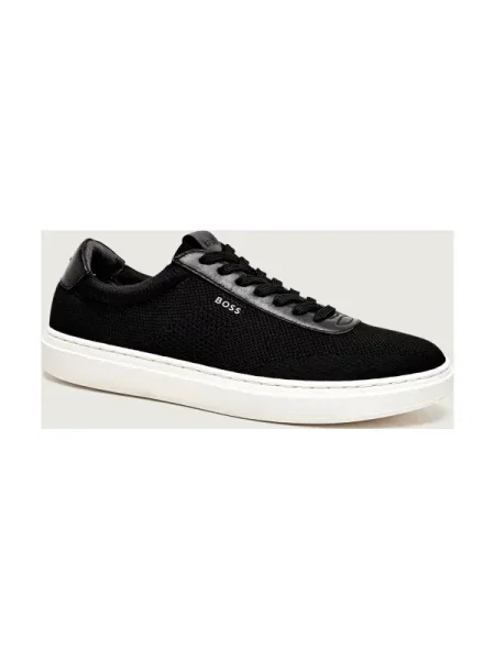 BOSS BLACK Sneakers Kieran_Tenn_knal cu adaos de piele negru