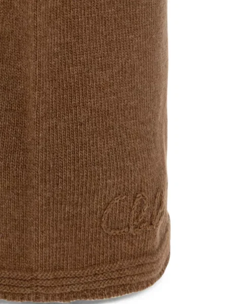 Căciulă Chloé cu broderie de lână maro