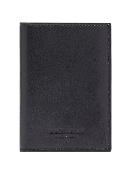 Portofel Giorgio Armani din piele cu autograf negru