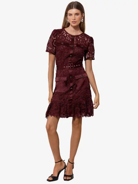 Lipsy Rochie tip bluză burgundy roșu
